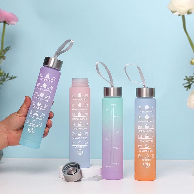 3pcs/Set Super Large Capacity Water Bottle Sports Water Bottle 2000ML 900ML 280ML With Time Marker Bottle Outdoor Travel Fitness