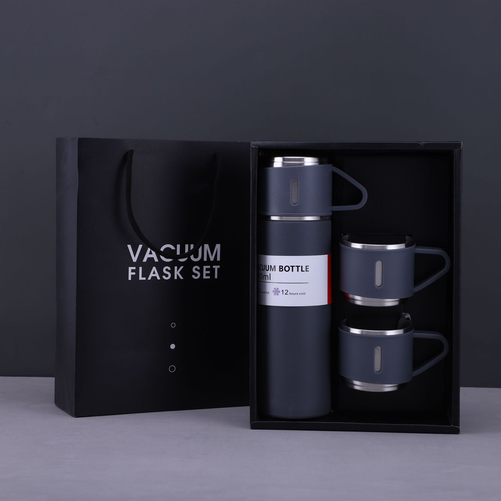 Business Office Style Thermos Bottle 500ML Stainless Steel Vacuum Flask Gift Set Outdoor Hot Water Thermal Insulation Couple Cup