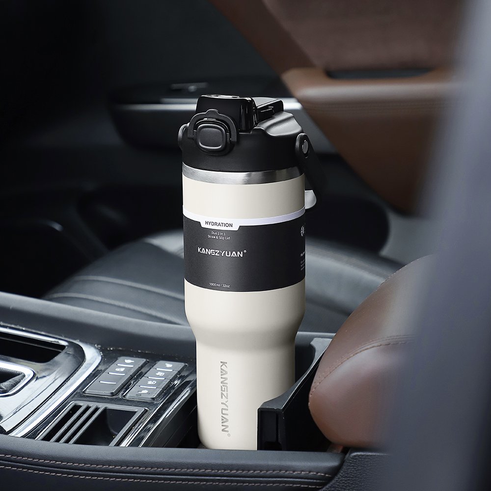 Customizable Gym Sport Drinking Water Bottles Double Wall SUS304 Coffee Aquaflask Tumbler Cup With Lid And Straw
