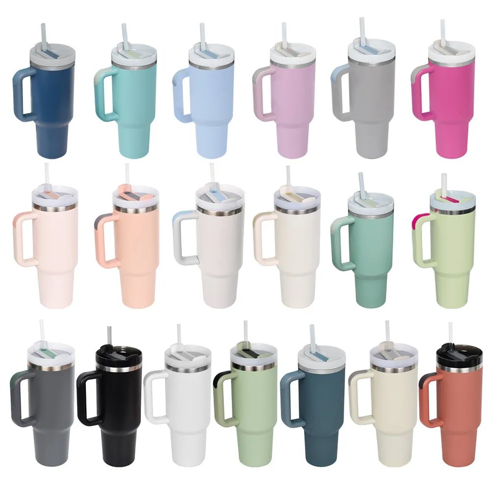 Linygue Custom logo 30oz 40 oz vacuum flasks water bottle mugs tumbler H2.0 with handle and straw