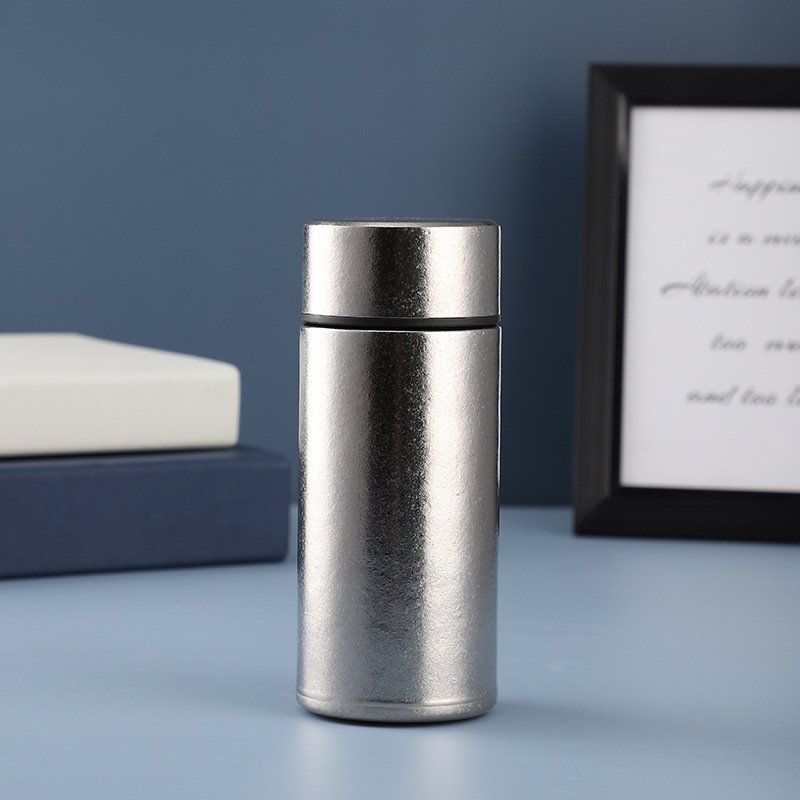 Double-deck 200ml present vacuum keep hot insulated pure titanium water bottle