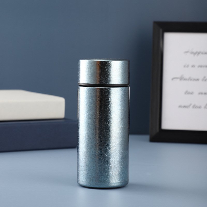 Double-deck 200ml present vacuum keep hot insulated pure titanium water bottle