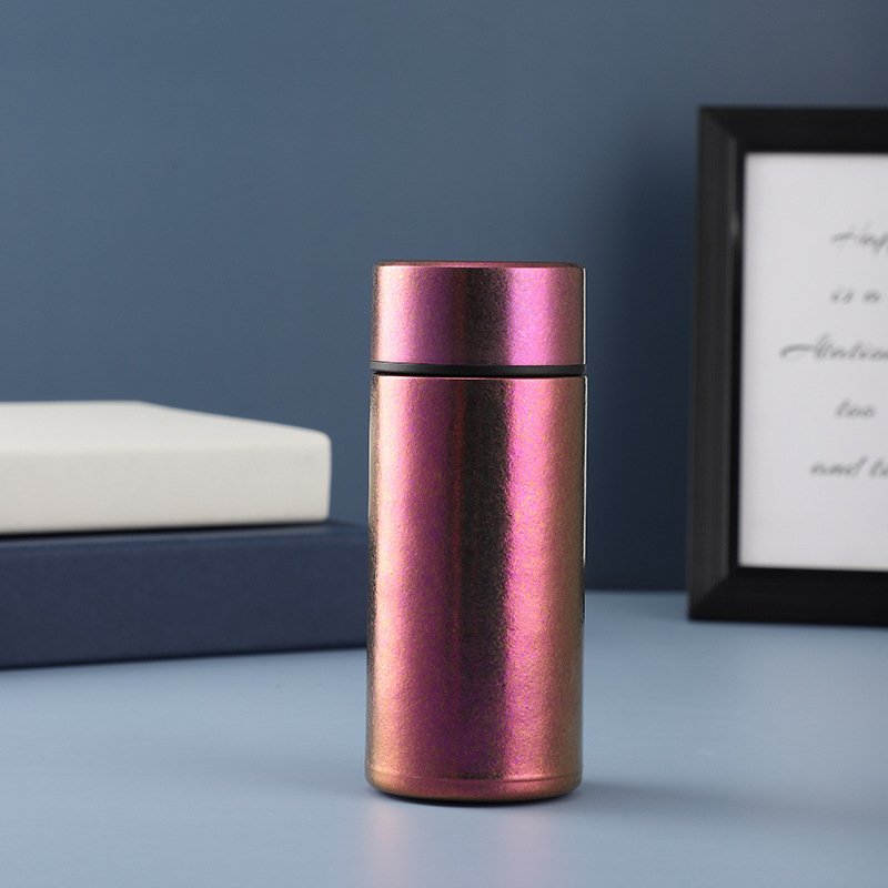 Double-deck 200ml present vacuum keep hot insulated pure titanium water bottle