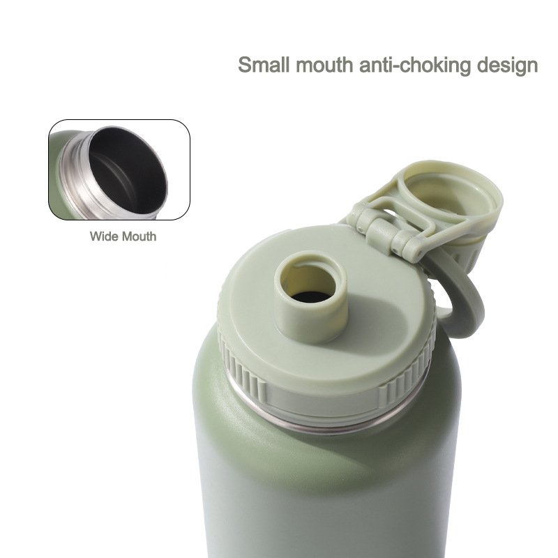 Beauchy 1 liter double wall stainless steel insulate water bottle with magnet mobile phone holder