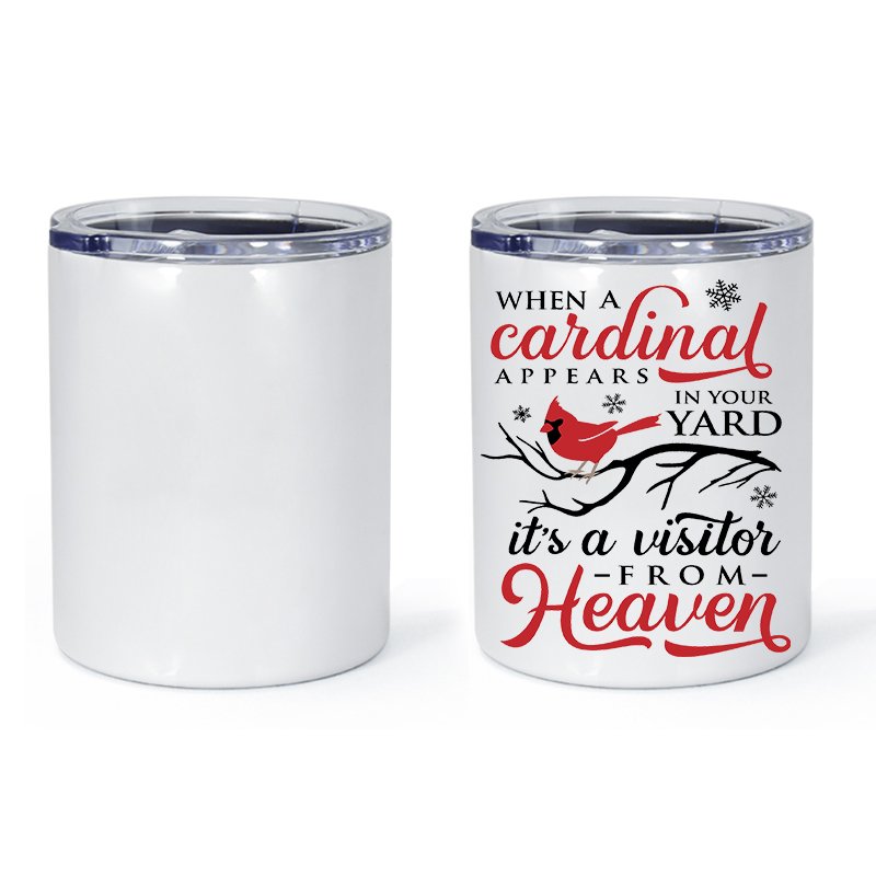 White Sublimation Blank Lowball Double Walled Vacuum Insulated 12oz Stainless Steel Straight Coffee Mug Tumbler