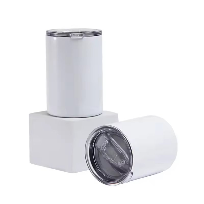 White Sublimation Blank Lowball Double Walled Vacuum Insulated 12oz Stainless Steel Straight Coffee Mug Tumbler