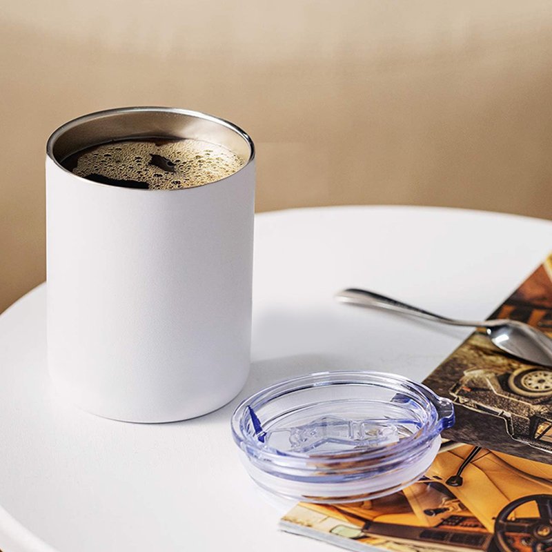 White Sublimation Blank Lowball Double Walled Vacuum Insulated 12oz Stainless Steel Straight Coffee Mug Tumbler