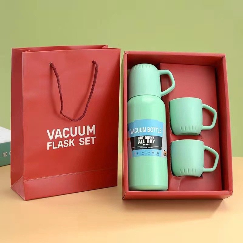 Wholesale Stainless Steel Vacuum Flask Sets Creative Gift Cover Handle Portable Car Water Bottle Vaccum Flask Sets