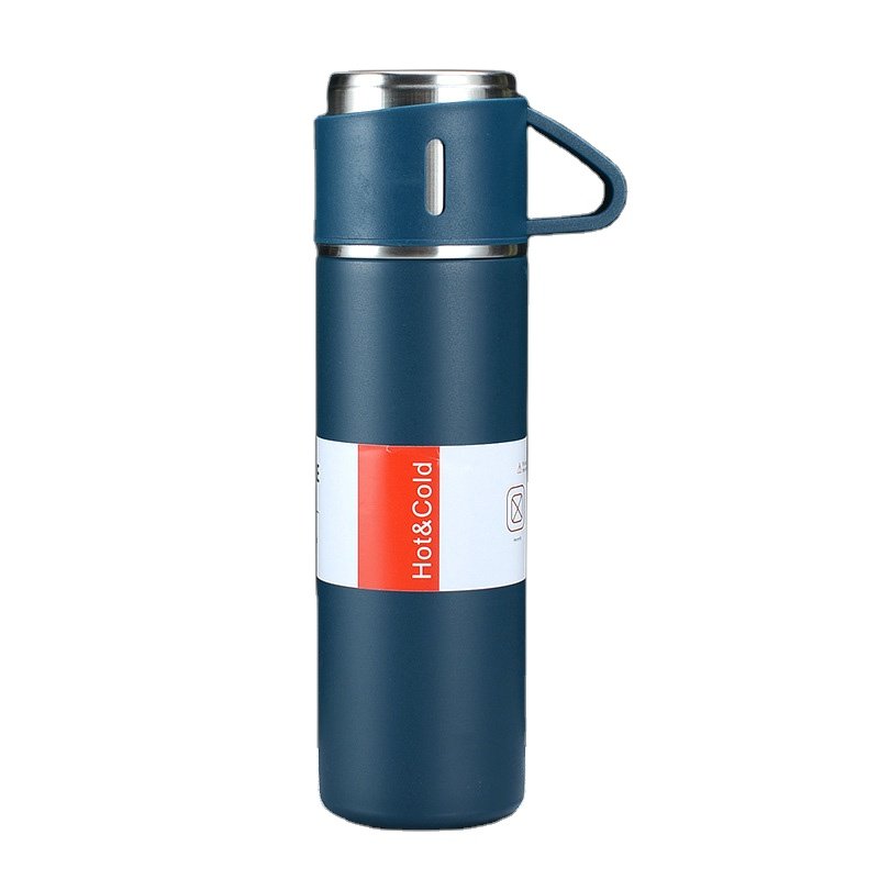 Custom logo luxury Corporate Business Gift box set drinkware set thermos Vacuum flask stainless steel water bottle with 2 cup