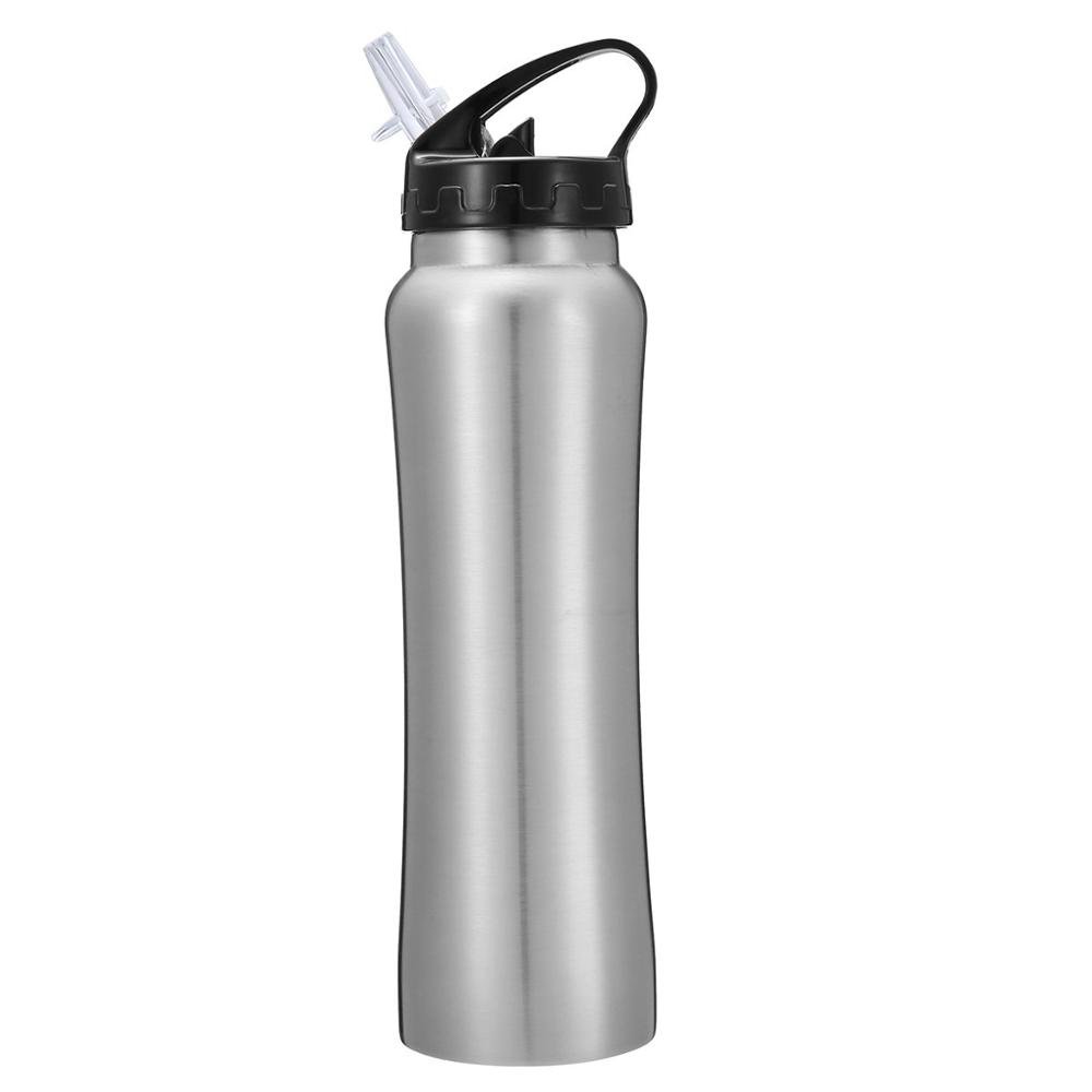 750ml promotional single wall stainless steel sport water bottle with straw