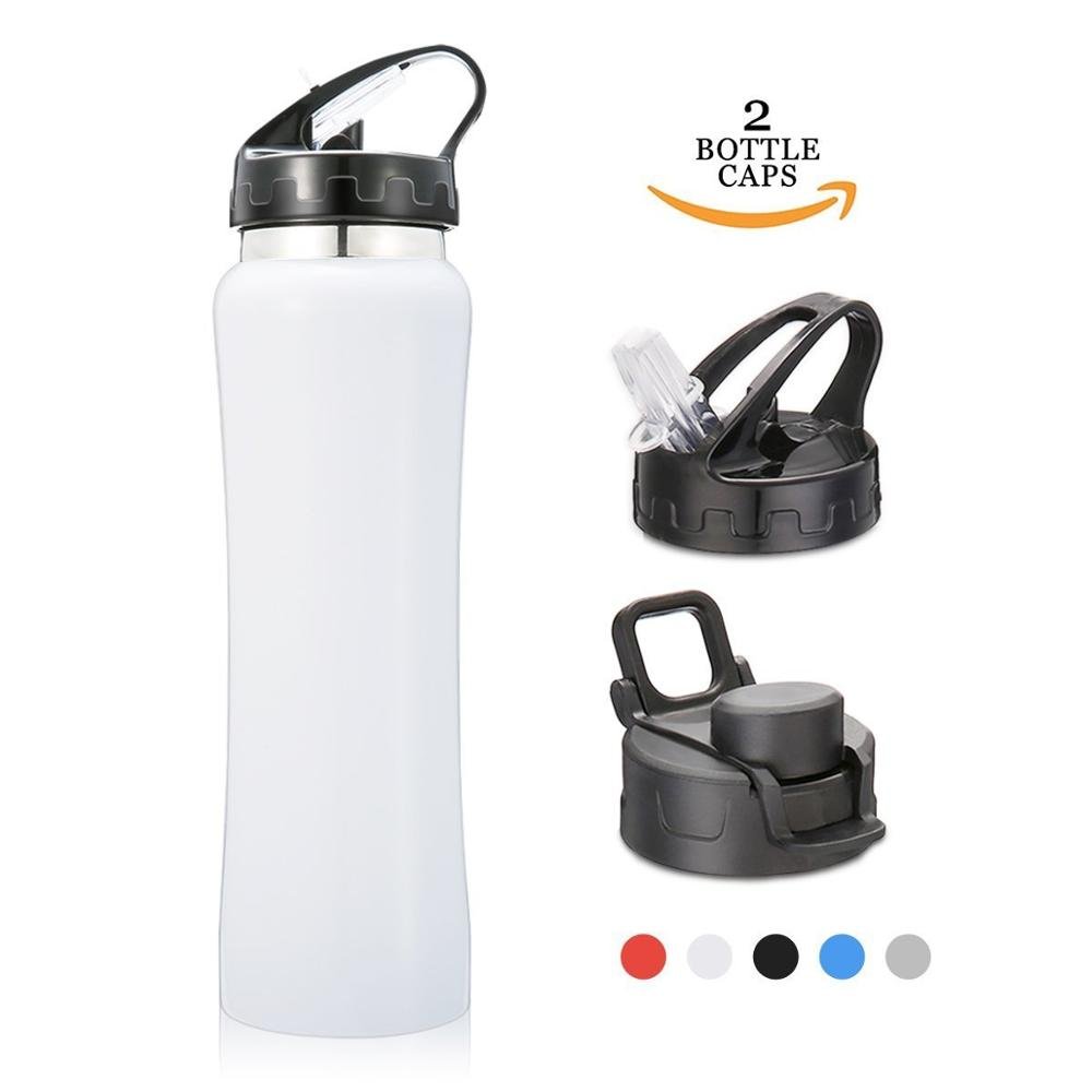 750ml promotional single wall stainless steel sport water bottle with straw