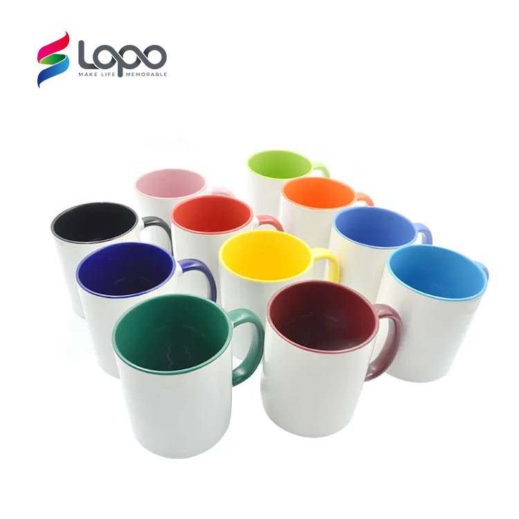 Hot Selling Style White/Black Two Tone Sublimation 11oz Enamel Ceramic Mugs