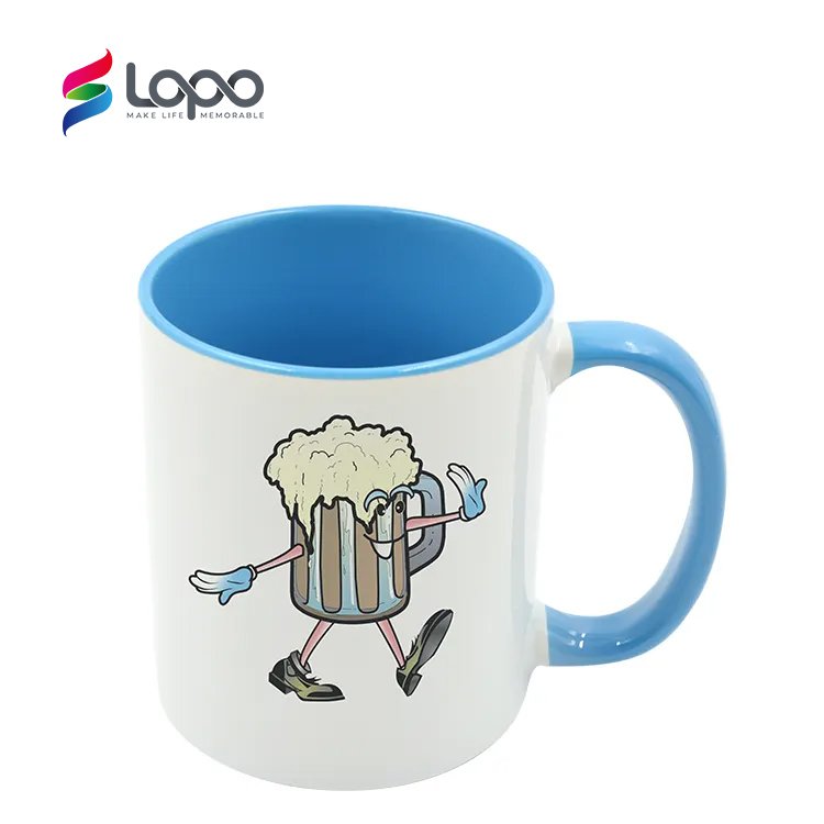 Hot Selling Style White/Black Two Tone Sublimation 11oz Enamel Ceramic Mugs