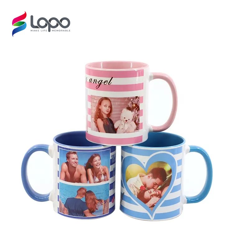 Hot Selling Style White/Black Two Tone Sublimation 11oz Enamel Ceramic Mugs