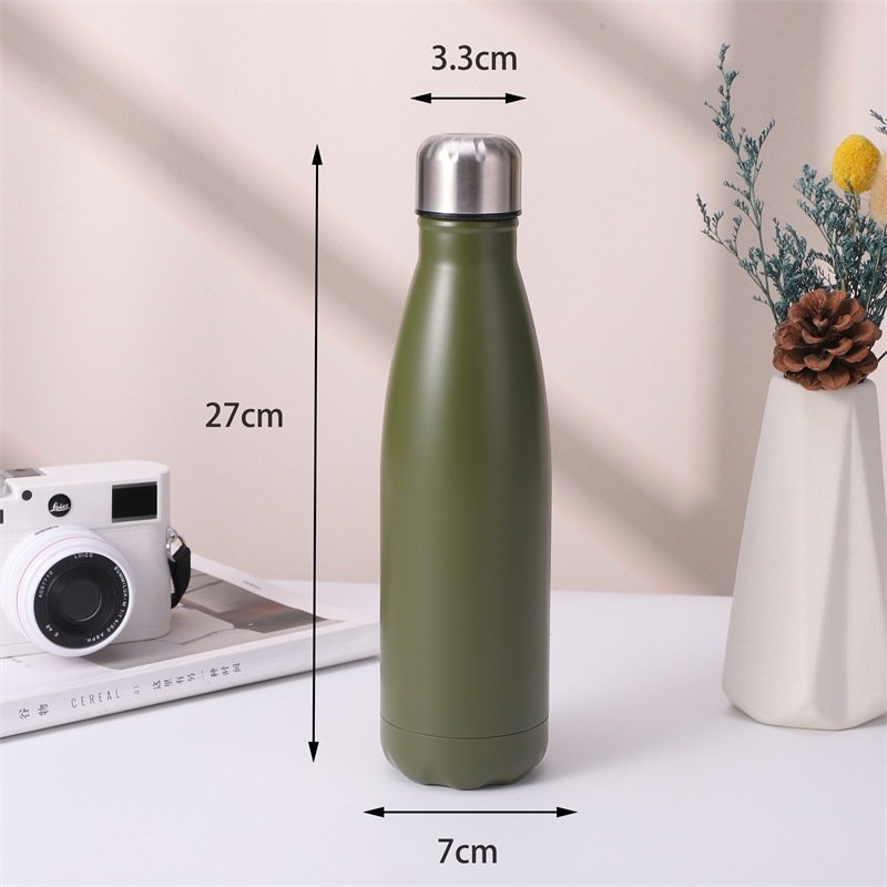 Eco-friendly 500ml 750 1000 Cola Shape Water Bottle Outdoor Stainless Steel Sport Termos water bottle