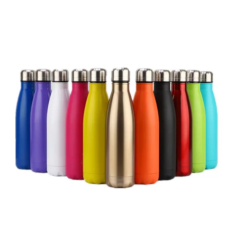 Eco-friendly 500ml 750 1000 Cola Shape Water Bottle Outdoor Stainless Steel Sport Termos water bottle