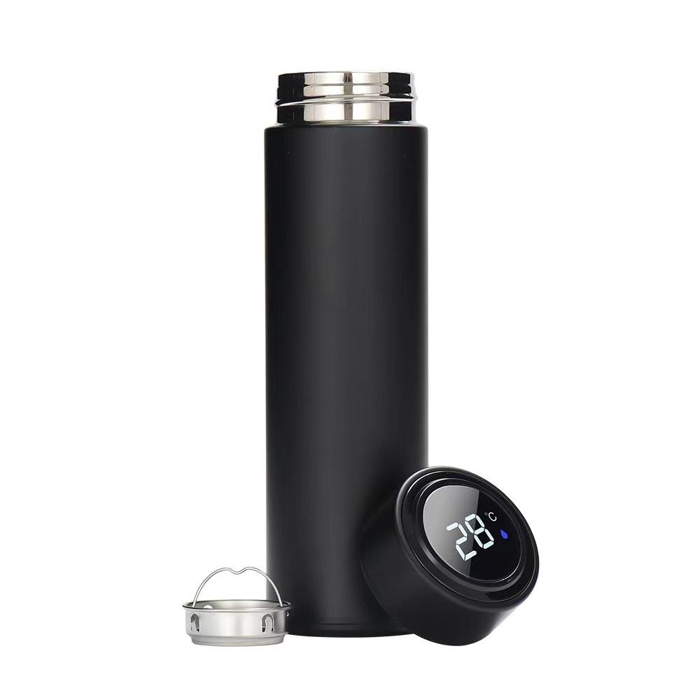 Custom Logo 500ml Vacuum Flasks Insulated Thermos Stainless Steel Smart Water Bottle With Led Temperature Display