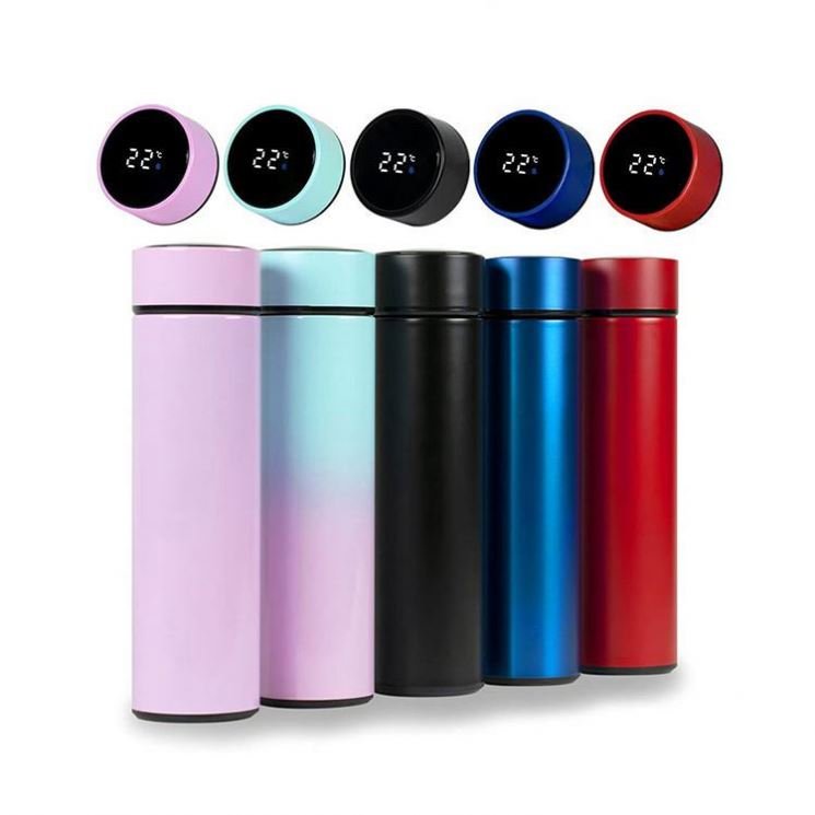 Factory Vacuum Insulated Smart Water Cup Thermo Mug Stainless Steel Thermos Bottle with Digital LED Temperature Display