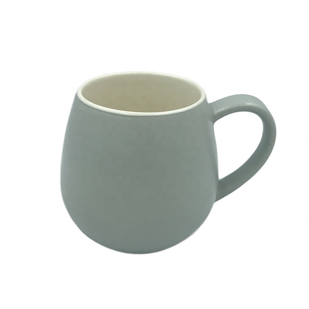 Mugs Wholesale Ball Shape Stoneware Coffee Cup Ceramic Hot Sale Ceramic Mug Matte Mint Green AB Sustainable HANDGRIP