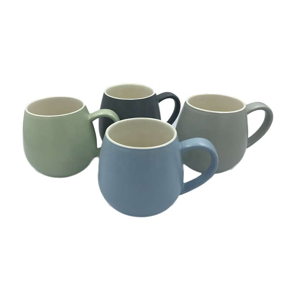 Mugs Wholesale Ball Shape Stoneware Coffee Cup Ceramic Hot Sale Ceramic Mug Matte Mint Green AB Sustainable HANDGRIP