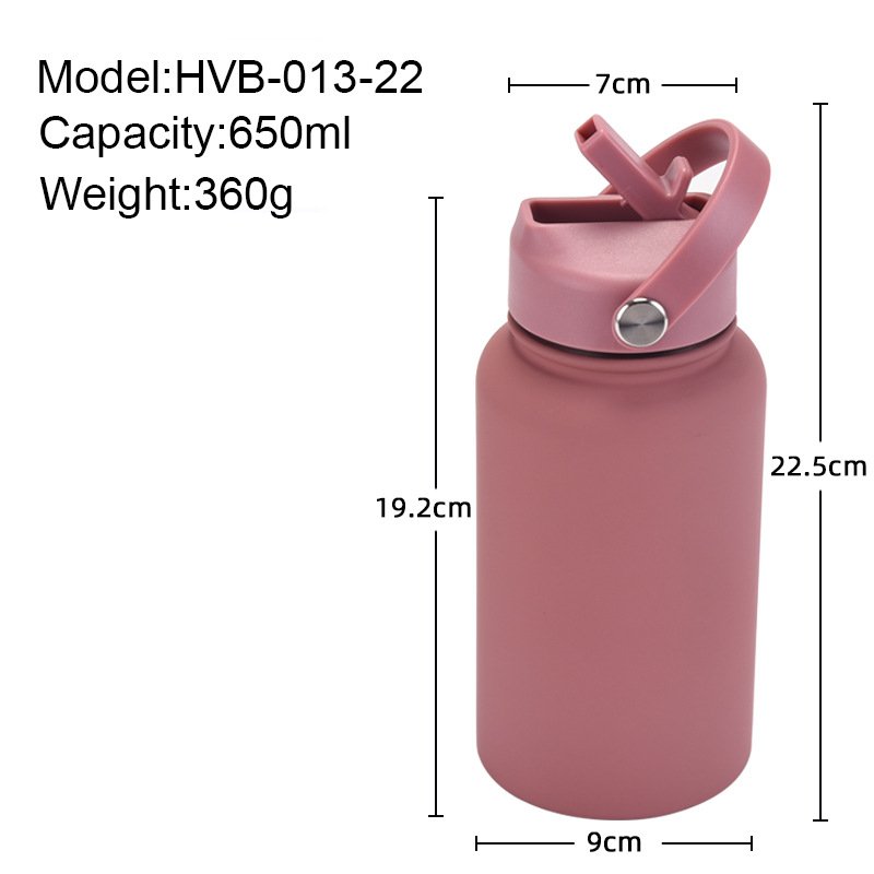 2023 Custom Logo 650ml 1L Wide Mouth Water Bottle With Straw 32 Oz Vacuum Flask 304 Stainless Steel Double Wall Outdoor Sports