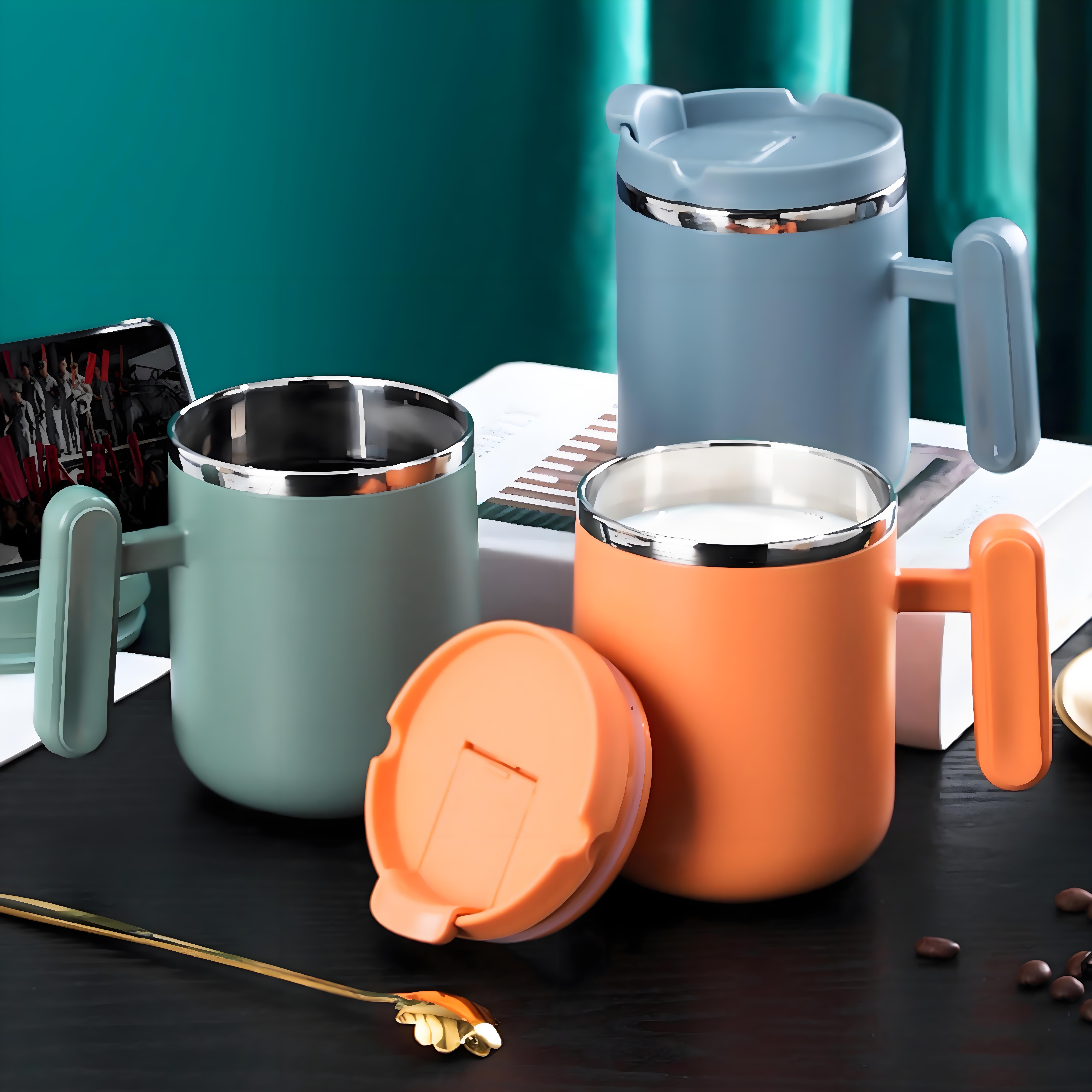 Vacuum Insulated Travel Mugs Thermal 304 Stainless Steel Tumblers Car Travel Mug With Straw