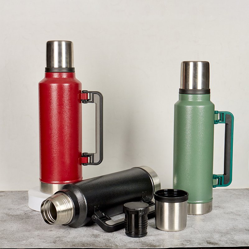 Wholesale Customized Stainless Vacuum Flask Tumbler With Cup 1000ml Big Capacity Vacuum Thermos Flask