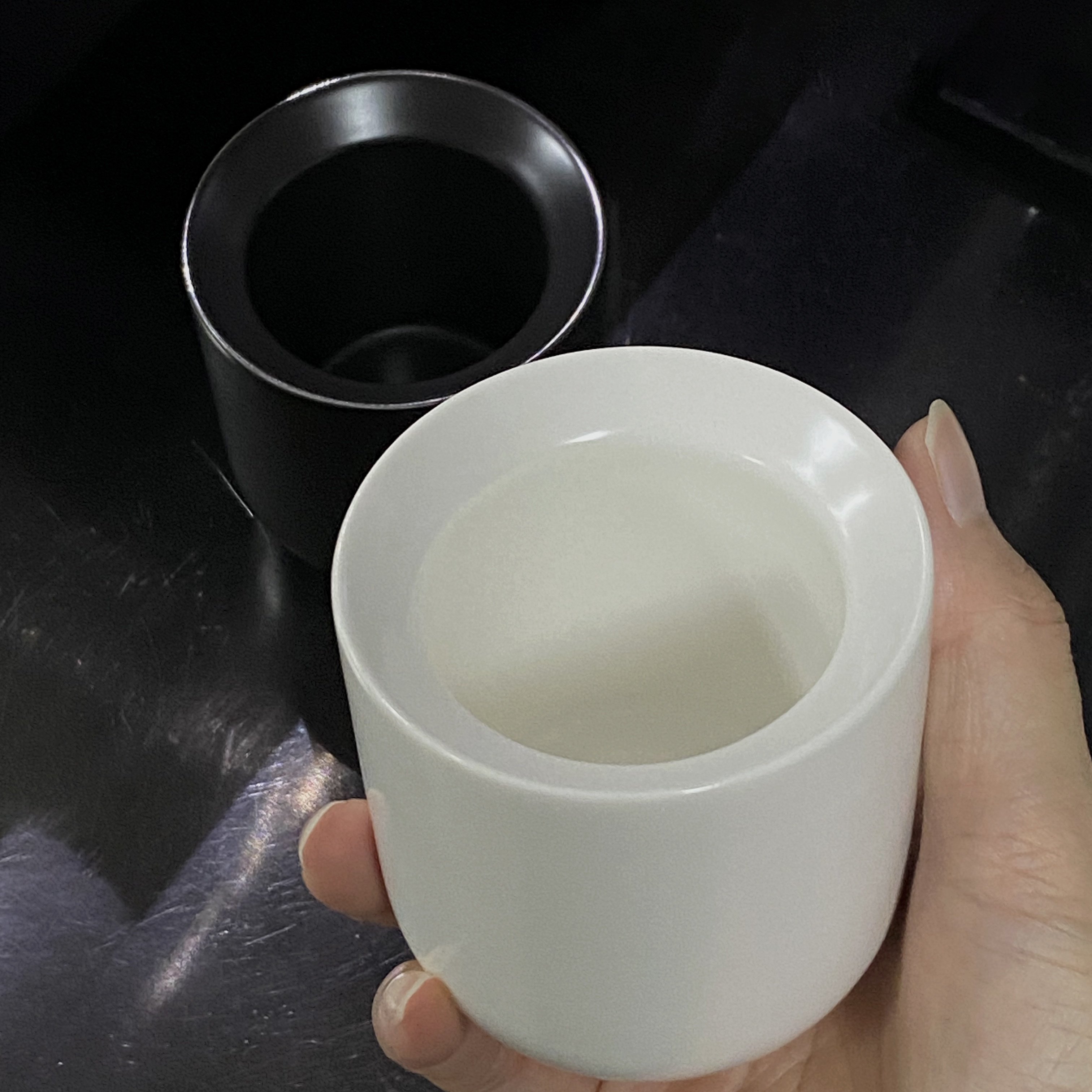 NIBU New Arrival Black Insulated Porcelain Tea Cup Coffee Set Ceramic Mug Tea Reusable Coffee Cup Mug