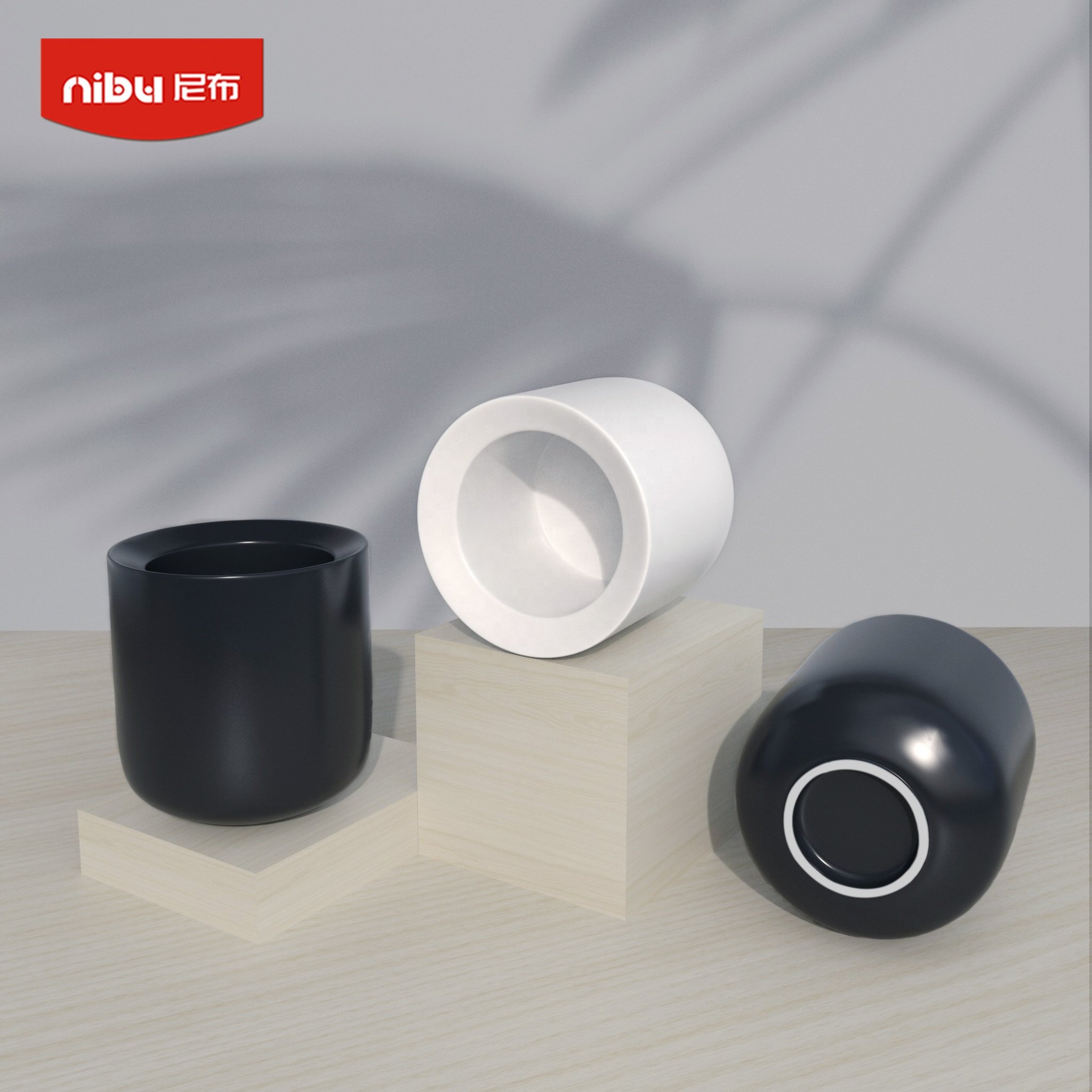 NIBU New Arrival Black Insulated Porcelain Tea Cup Coffee Set Ceramic Mug Tea Reusable Coffee Cup Mug