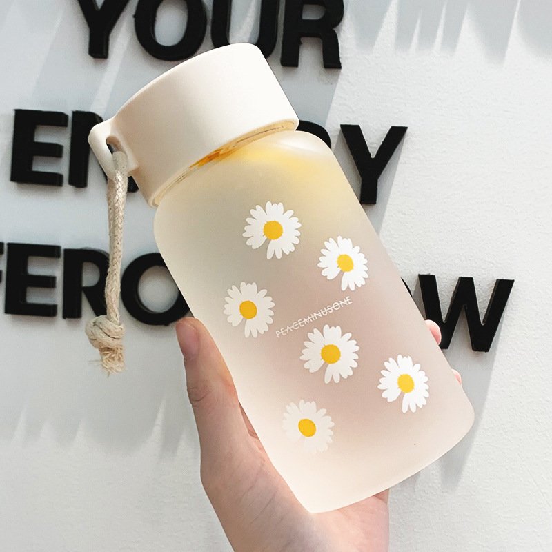 Wholesale Plastic Water Bottle Frosted Clear Drinking Bottle Water Tumbler Drinkware Little Daisy Cups