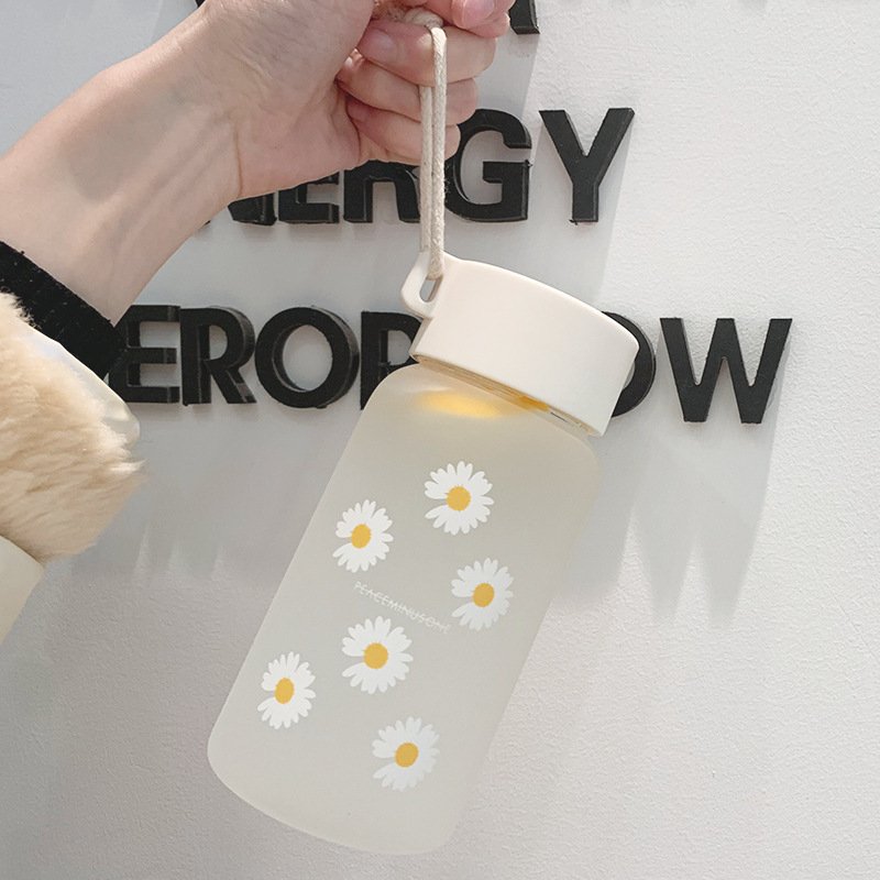 Wholesale Plastic Water Bottle Frosted Clear Drinking Bottle Water Tumbler Drinkware Little Daisy Cups