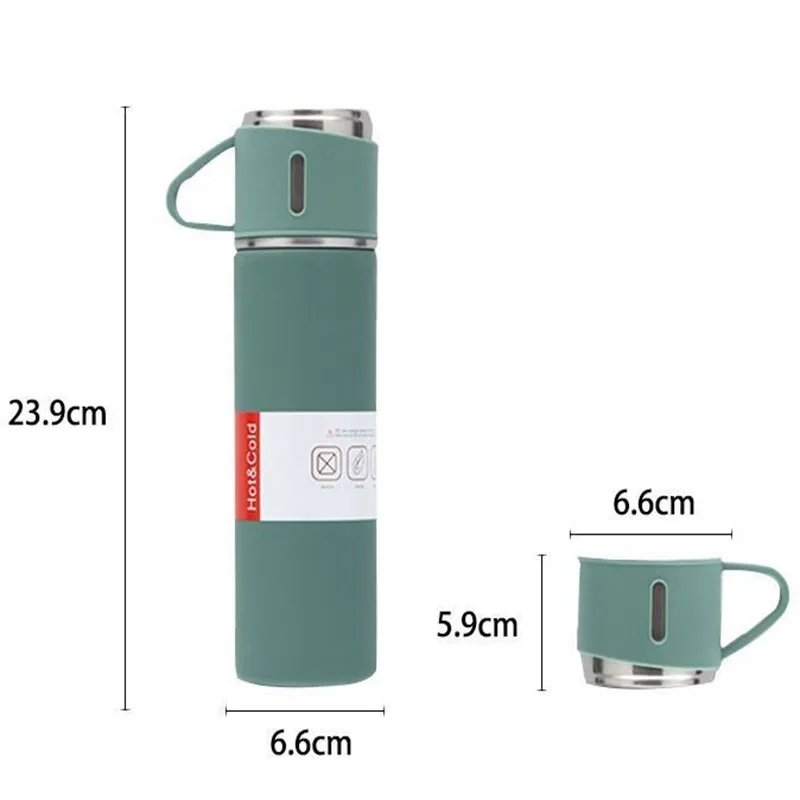 Mascot 500ML Stainless Steel Vacuum Flask Gift Set Office Business Style Bottle Outdoor Hot Water Thermal Insulation Couple Cup