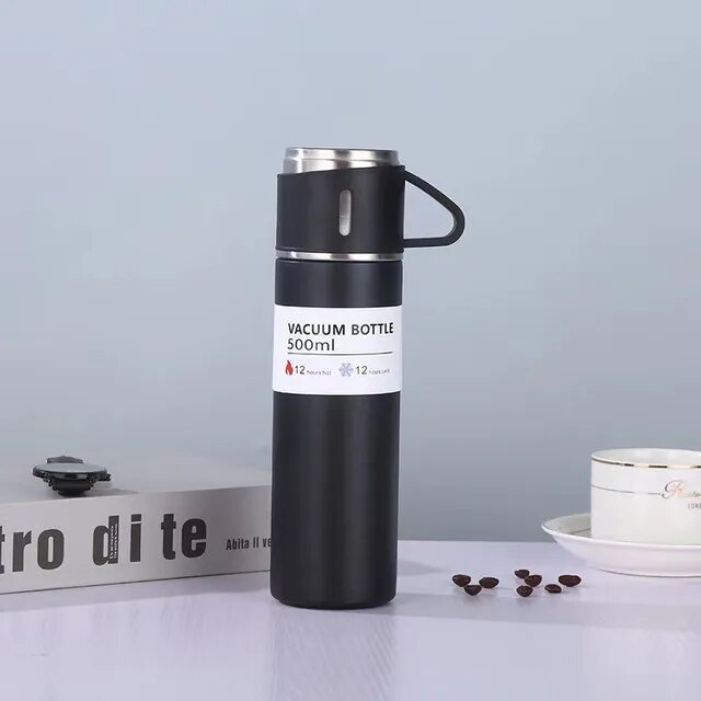Mascot 500ML Stainless Steel Vacuum Flask Gift Set Office Business Style Bottle Outdoor Hot Water Thermal Insulation Couple Cup