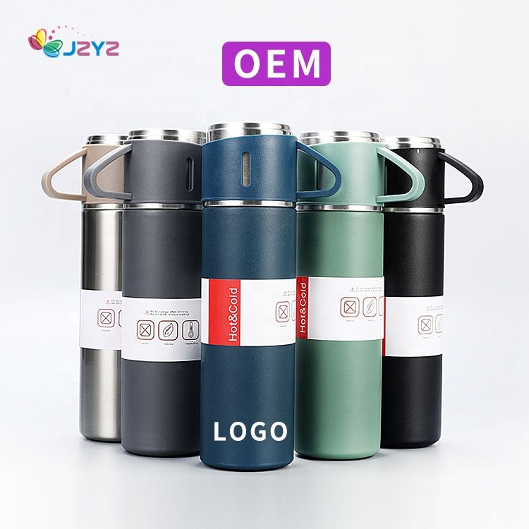 JZYZ Corporate Business Stainless Steel Vacuum Flask Thermos Mug Gift Set