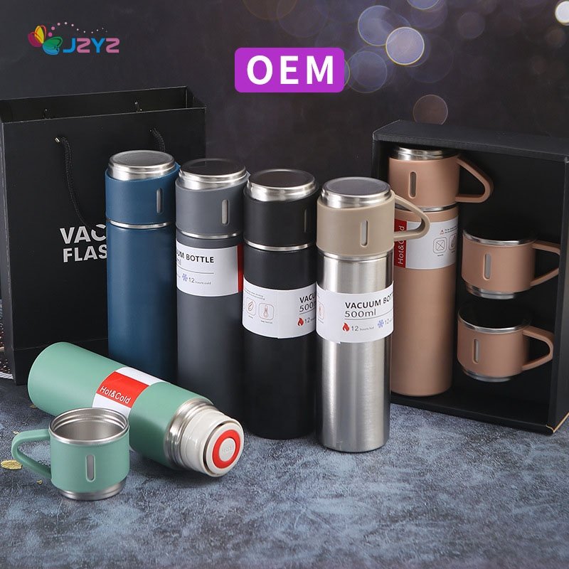 JZYZ Corporate Business Stainless Steel Vacuum Flask Thermos Mug Gift Set