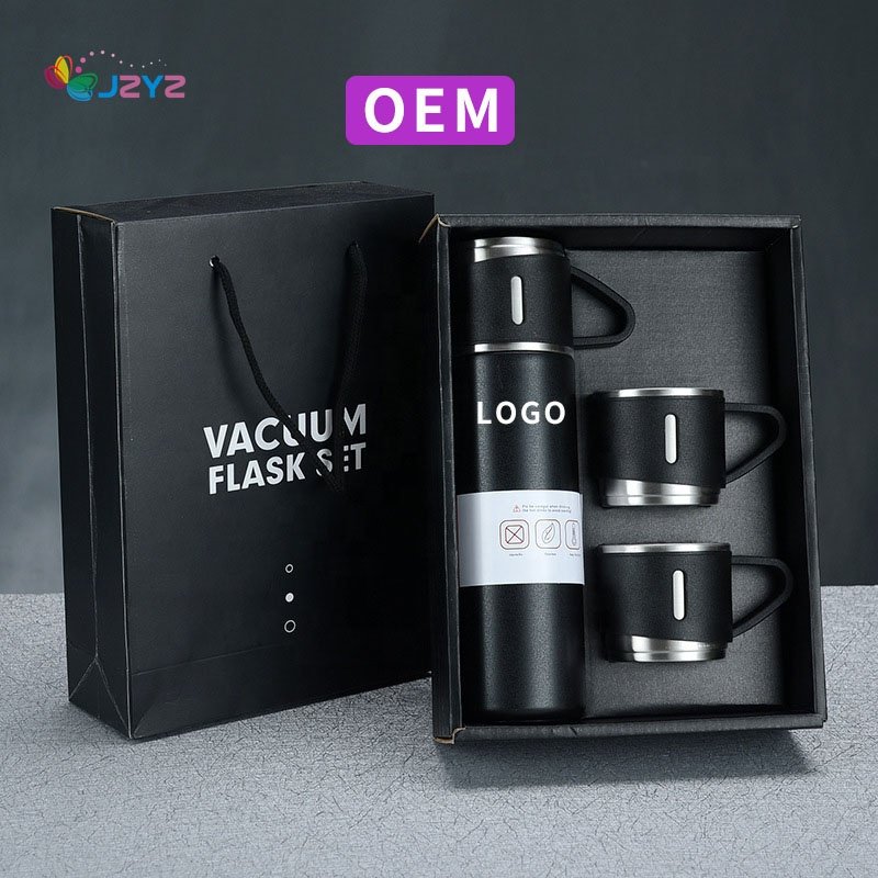 JZYZ Corporate Business Stainless Steel Vacuum Flask Thermos Mug Gift Set