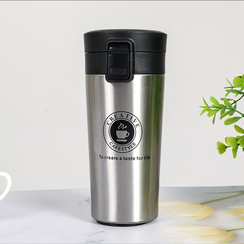380ML Reusable Double Wall Vacuum Insulated Leakproof Coffee Mug Stainless Steel Outdoor Travel Cup Coffee Mug with Lid