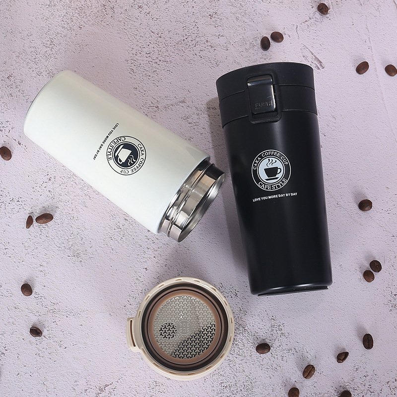 380ML Reusable Double Wall Vacuum Insulated Leakproof Coffee Mug Stainless Steel Outdoor Travel Cup Coffee Mug with Lid