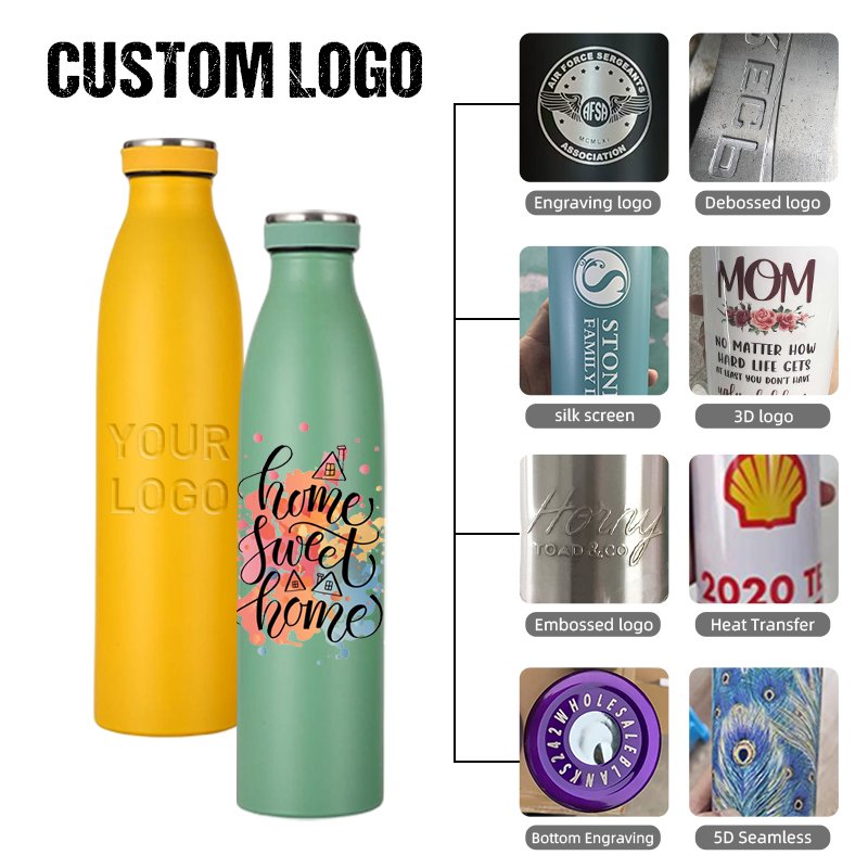 340ml 750ml New Design Stainless Steel Water Bottles Custom Logo for Sport Double Wall Insulated Tumblers Drinking Water Bottle