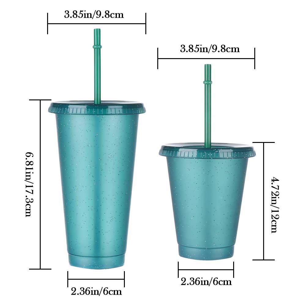 Flash Water Bottles Girl Straw Reusable Hard Plastic drinking water bottle With lid Coffee Cup Drinkware
