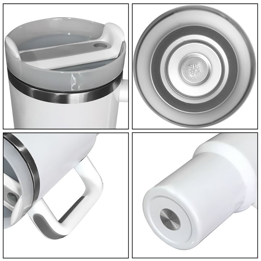 New Arrival 304 Stainless Steel Thermos Cup 40oz Straw Large Ice Cup CASPIAN Car Portable Handle Cup