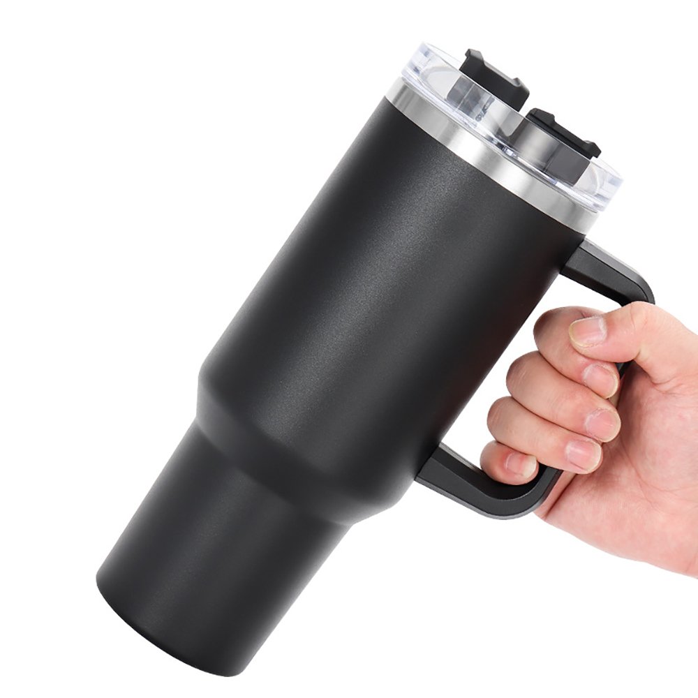 New Arrival 304 Stainless Steel Thermos Cup 40oz Straw Large Ice Cup CASPIAN Car Portable Handle Cup
