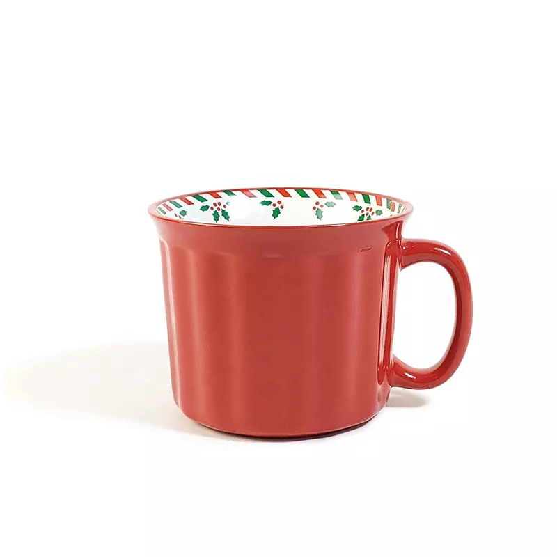 Stoneware Ceramic Coffee Mugs Ceramic Embossed Christmas Mug Ceramic Cups