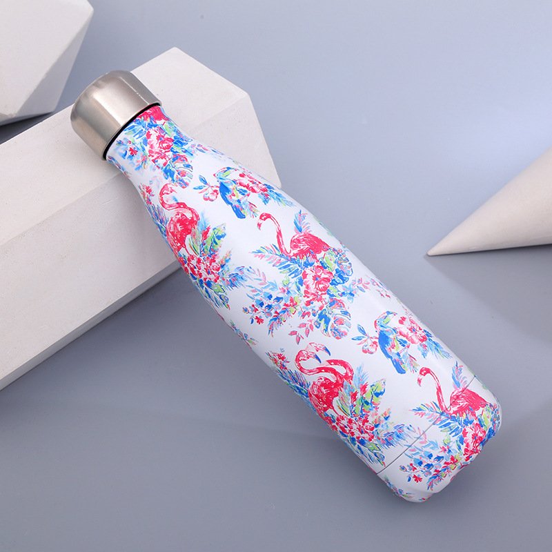 17OZ Double wall Stainless Steel Insulated Vacuum Flasks Thermoses Cola Shape 500ML Sport Water Bottle