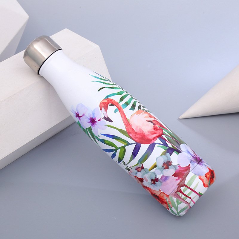 17OZ Double wall Stainless Steel Insulated Vacuum Flasks Thermoses Cola Shape 500ML Sport Water Bottle