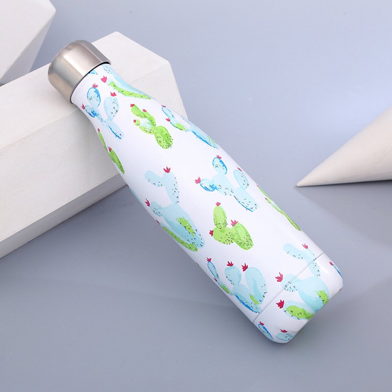 17OZ Double wall Stainless Steel Insulated Vacuum Flasks Thermoses Cola Shape 500ML Sport Water Bottle