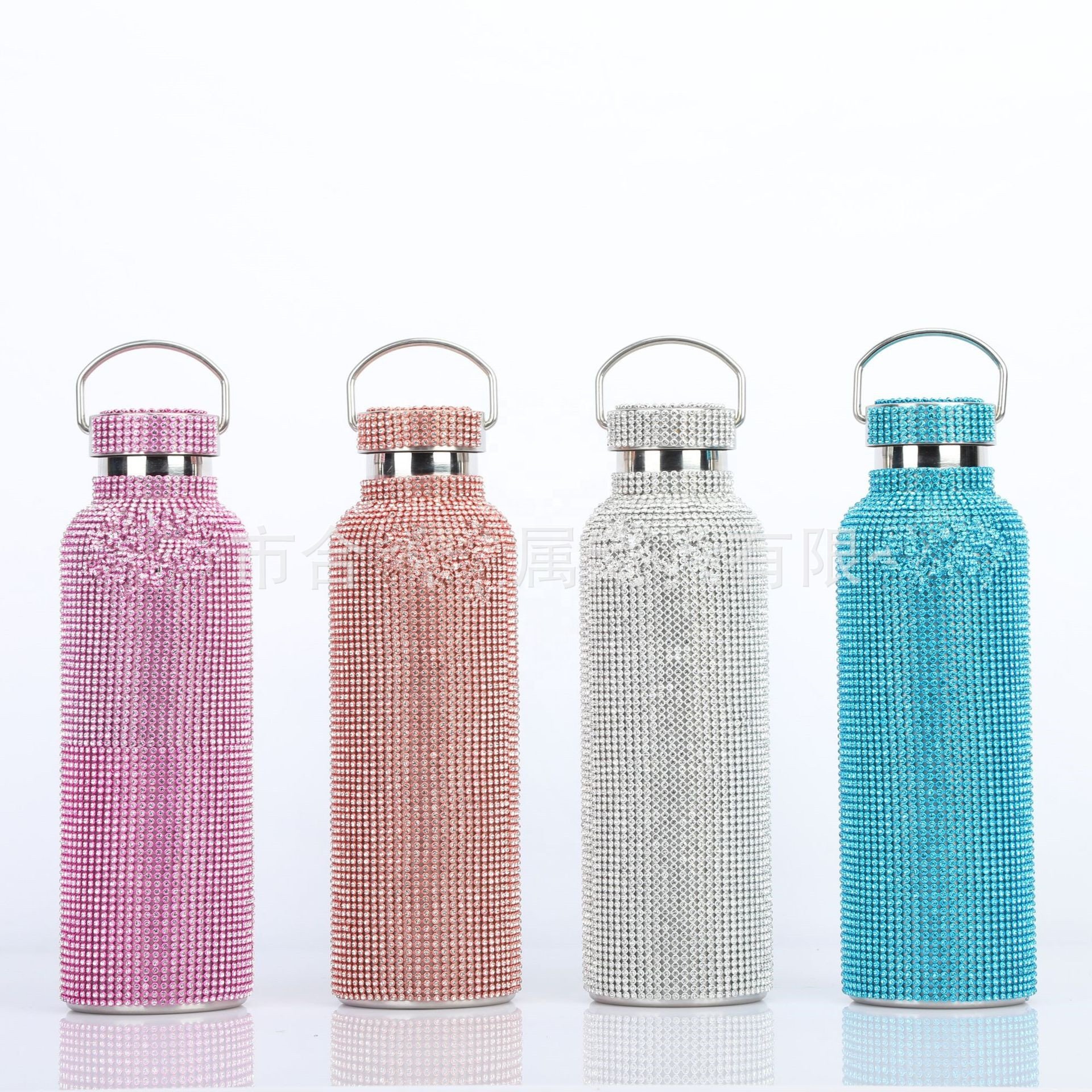 Diamond 304 stainless steel blinking Vacuum Flask Sparkling Glitter Rhinestone Water Bottle with Lid Chain for Women Girls