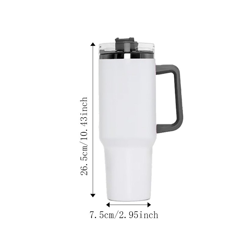 USA Warehouse 40 oz Stainless Steel Insulated Coffee Mug Tumbler Wholesale Bulk 40Oz White Blank Sublimation Tumbler With Handle