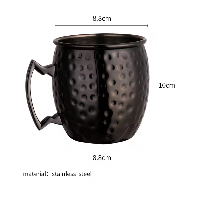 Cocktail Moscow Mule Copper Plated Rose gold Black Silver Stainless Steel 120z 160z Moscow Mule Mug for party home camping