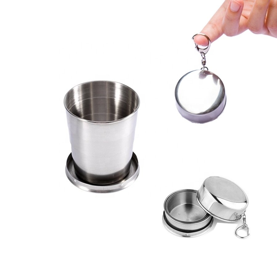 Stainless Steel Camping Mug Folding Cup Portable Outdoor Travel Collapsible Cup